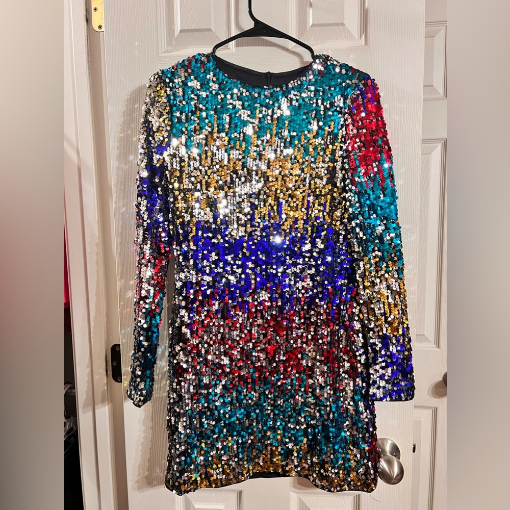 Multi colored sequins dress